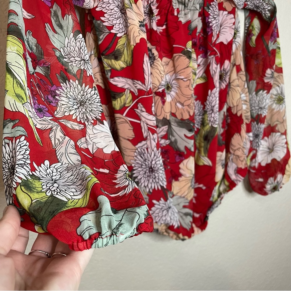 Guess Los Angeles Floral Off The Shoulder Blouse - Picture 13 of 13